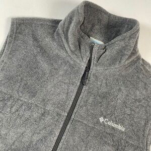 Columbia Fleece Vest‎ Mens 2XLT Gray Full Zip Sleeveless Outdoor Travel Hiking